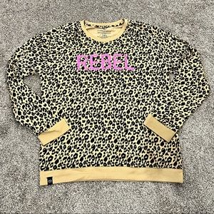 Never Worn Cheetah Print REBEL Shirt run small!